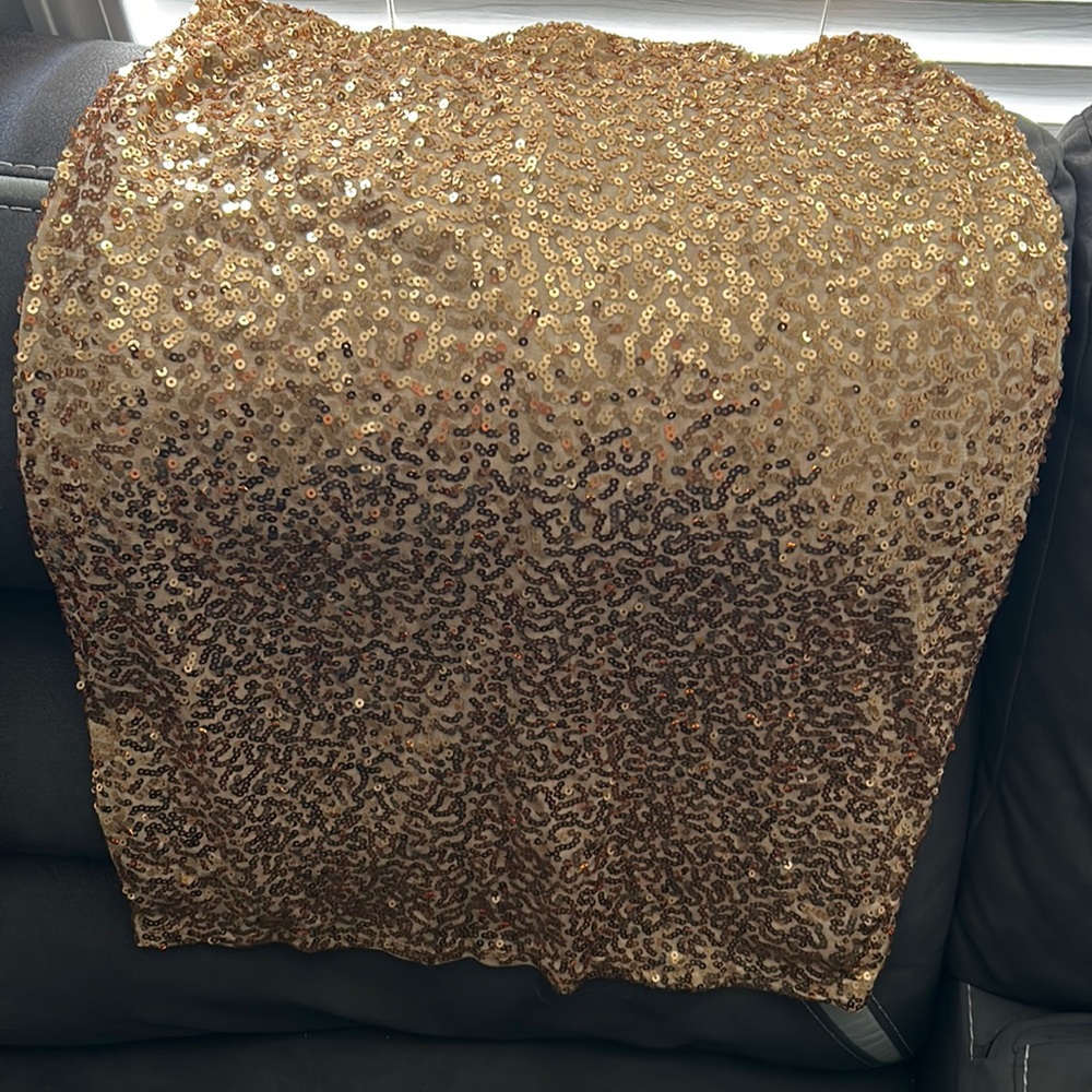 Gold sequin skirt